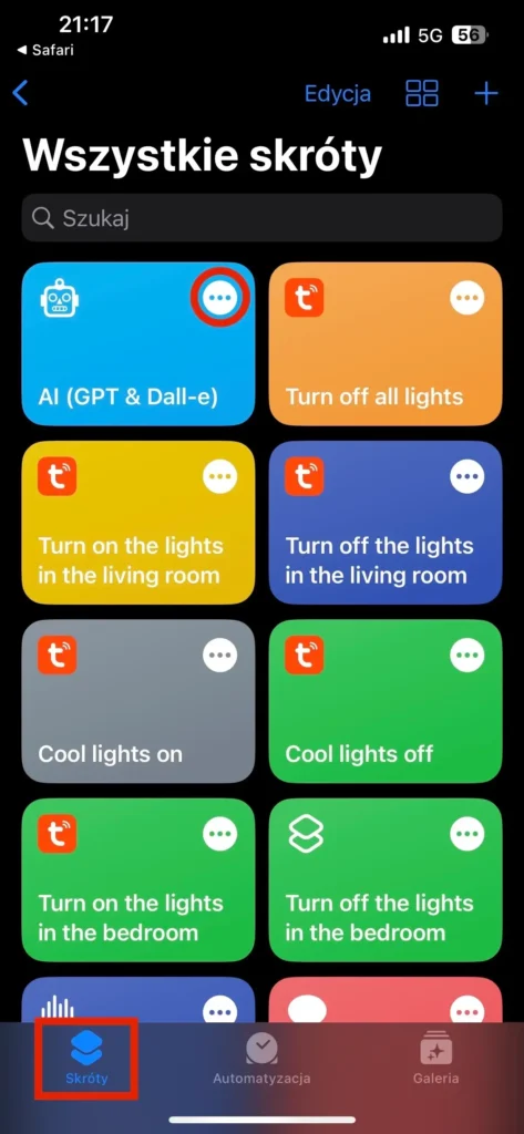 Aplikacja skróty na IOS