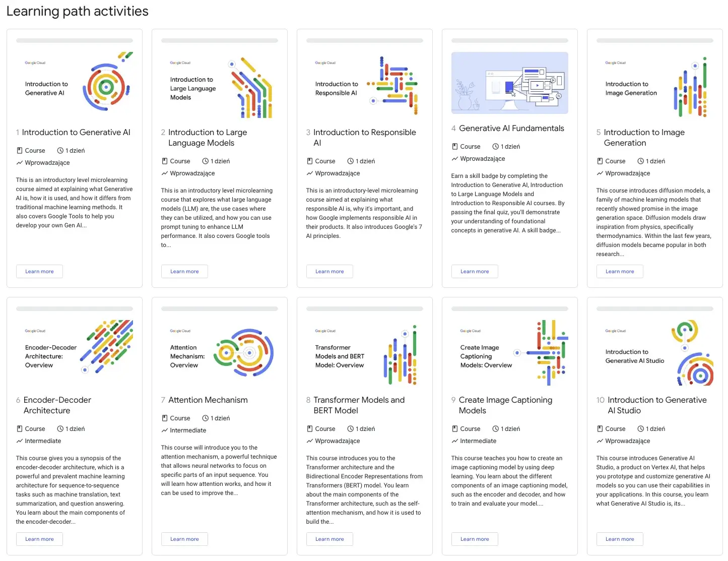 Lista darmowych kursów o AI od Google
